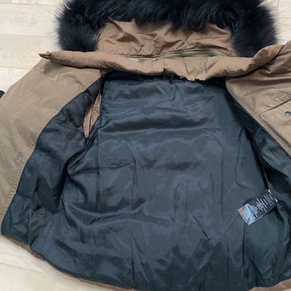 Maje leather sleeves raccoon fur hood warm removable sleeve down warm jacket 2 - Picture 9 of 15